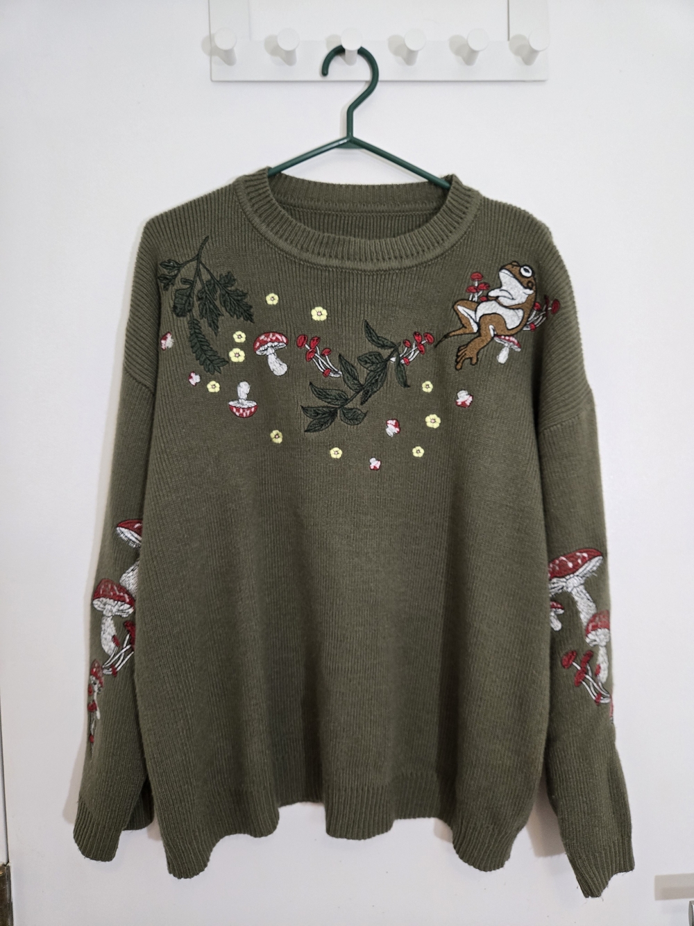 ROMWE Oversized Embroidered Sweater Forest Fairy Cottagecore Size S See Descript